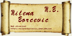 Milena Borčević vizit kartica